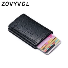 Vintage Crocodile Pattern PU Leather Mini RFID Wallets for Men Women Aluminum Single Box ID Bank Credit Card Holders Vintage Crocodile Pattern PU Leather Mini RFID Wallets for Men Women Aluminum Single Box ID Bank Credit Card Holders