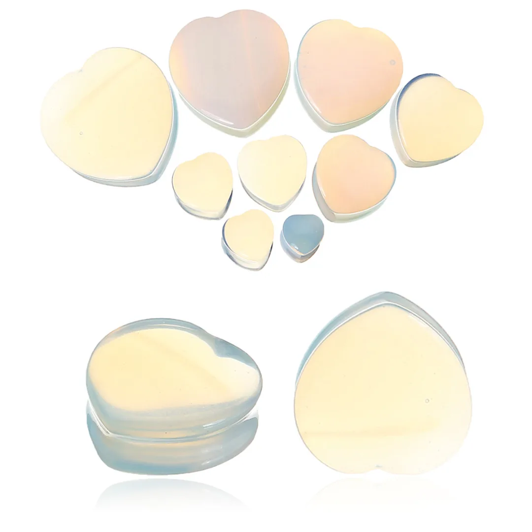 1 Pair Shellhard Heart Shaped Stone Ear Plug Fashion Flesh Tunnel Ear Expander Stretcher For Women Femme Jewelry