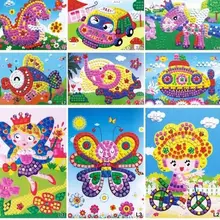 12 шт./лот мозаика Наклейки головоломки блеск Ева kinderg Книги по искусству en ребенок DIY Книги по искусству комплекта дошкольного образования детей Игрушечные лошадки