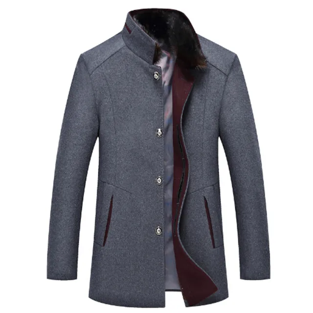 2018 new winter high quality men's wool coats 38 woolen Casual trench