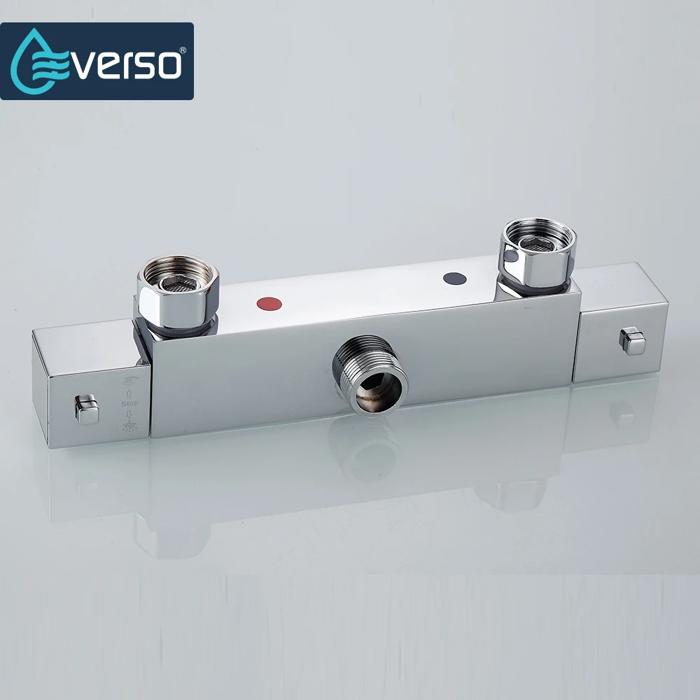 EVERSO термостатический смесительный клапан для ванной Душевой набор Термостатический контроль душевой кран смеситель для душа