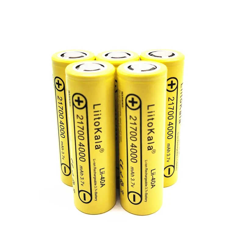 6 шт. LiitoKala Lii 40A 21700 4000 мАч литий ионный аккумулятор 3.7В 40А для электронной сигареты