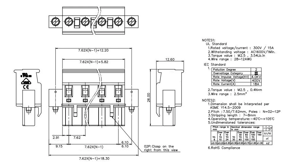 KF2EDGKAM 7,62 2P~ 12P разъем PCB плагин клеммный блок 2EDGKAM 7,62 мм 2PIN~ 12PIN GMSTB 2,5 ST 1847880 PHOENIX контакт