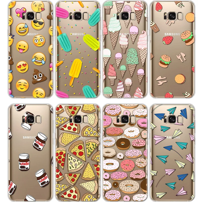 

TPU Pizza Donut Case For Samsung Galaxy S5 S6 S7 Edge S8 S9Plus A3 A5 A6 A8 J2 J3 J5 J7 Prime 2016 2017 2018 Note 8 9 Back Cover