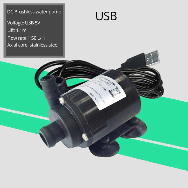 Водяной мини насос с высоким расходом 280 л/ч 12 В USB 5 в постоянного тока водяной для