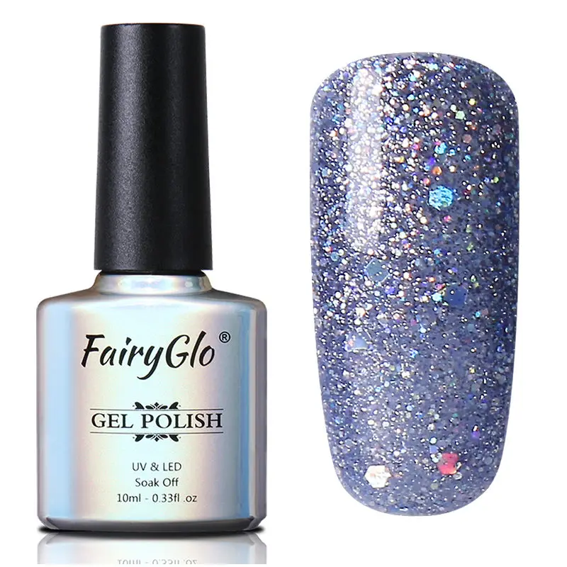 FairyGlo 10 мл Bling гель для ногтей с блестками светодиодный светильник УФ Гель-лак замочить от полуперманентной краски Gellak Lucky лак штамповка эмаль - Цвет: 018