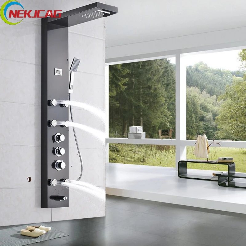 Thermostatic Stainless Steel Wall Mounted Tower Shower Column Panel