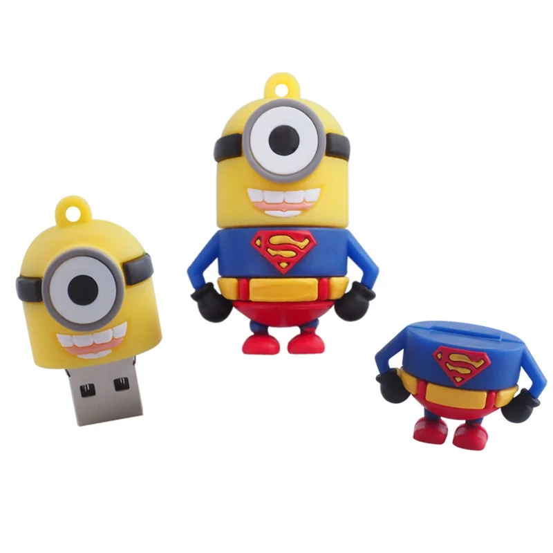 Cartoon Super Heros Minions Usb Flash Drive 128GB Pendrive 32GB Flash Memory Card 64GB Pen Drive U Disk 4GB 8GB 16GB Usb Stick