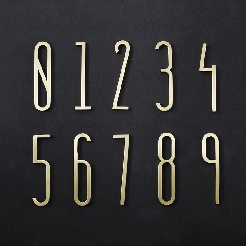 

Home Door Decoratione Signboard Metal Door Number Brass Digital House Number DIY