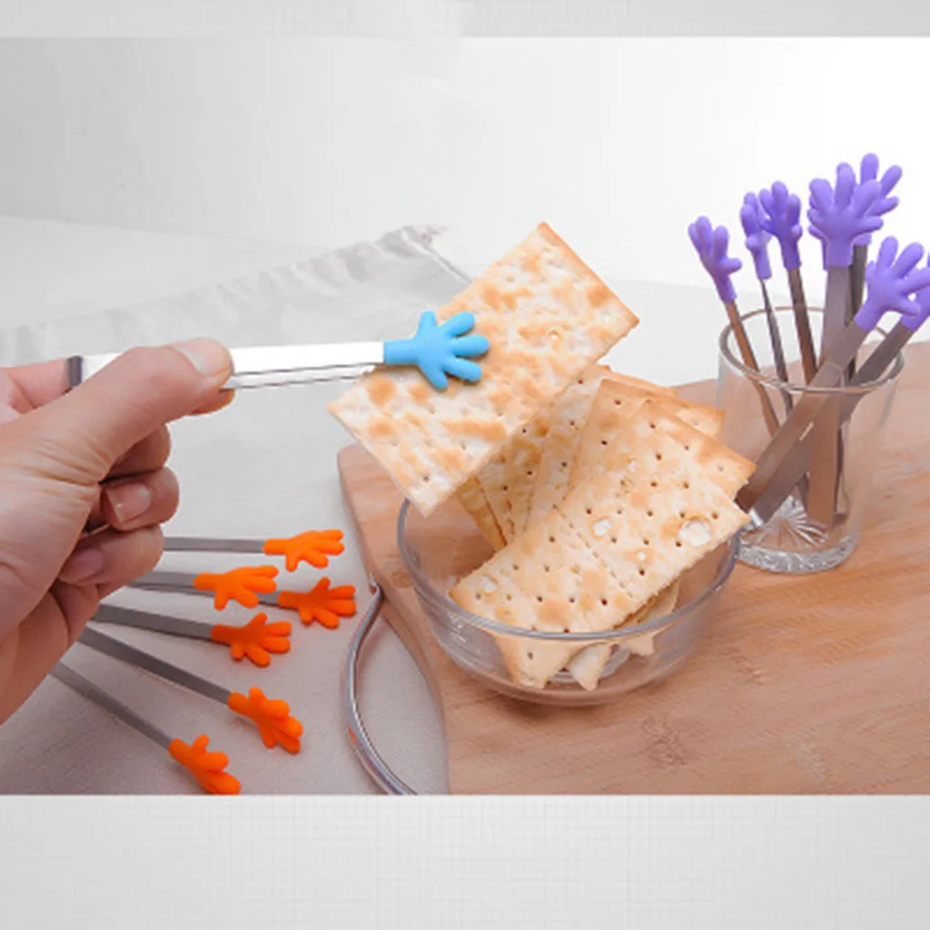 

Stainless Steel Food Clip Small Palm Silicone Clip Kitchen Tools