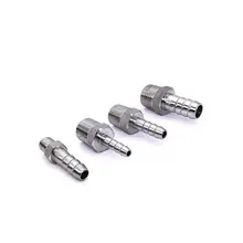 6mm x 1/4” BSP Male Thread 304 Stainless Steel Pipe Fitting x Barb Hose Tail Reducer Pagoda Joint Coupling Connector
