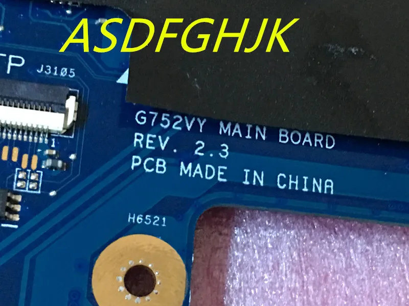  original G752VY MAINBOARD FOR Asus ROG G752VL Motherboards WITH I7-6700HQ AND GTX965M 60NB09Y0-MB13