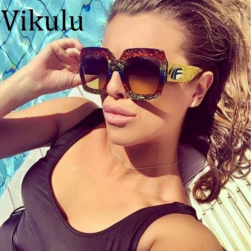 

New Colors Square Sunglasses Women Brand Designer 2018 Oversized Vintage Female Crystal Sunglasses Fashion Cat Eye Shades UV400