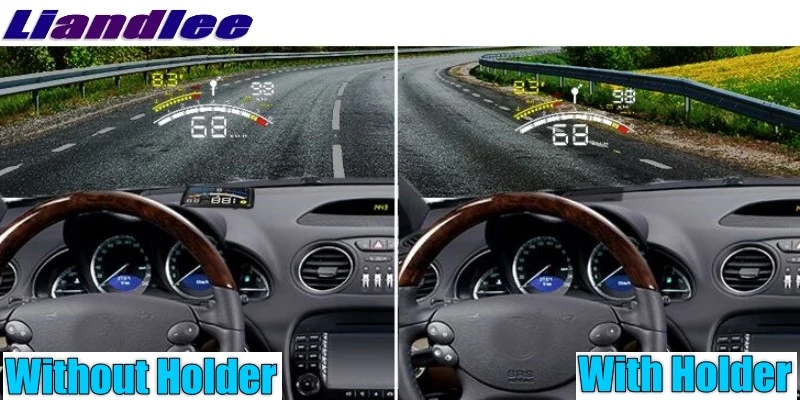 Liandlee HUD Big Monitor Car Speed Projector Windshield Vehicle Head Up Display Digital Speedometer OBD Diagnostic High light Clarity Racing Display Build-in Holder HUD holder