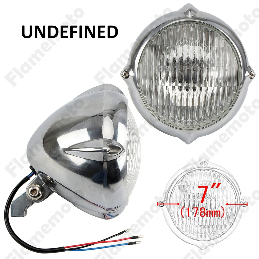 Chrome Bullet 6 inch Cruiser Headlight Universal 10mm Assembly Lamp High beam Vehicle Parts