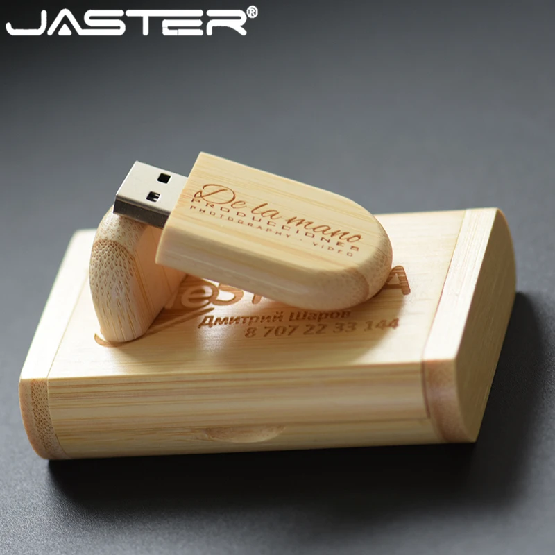 

JASTER (over 10 PCS free LOGO) customer Wooden USB Flash Drive Memory Stick + Packing Box pendrive 8GB 16GB 32GB wedding