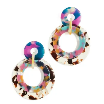 

2020 NEW earrings Europe Crystal from Swarovskis Earring With Round geometric Color acrylic earrings Women Fine Jewelry