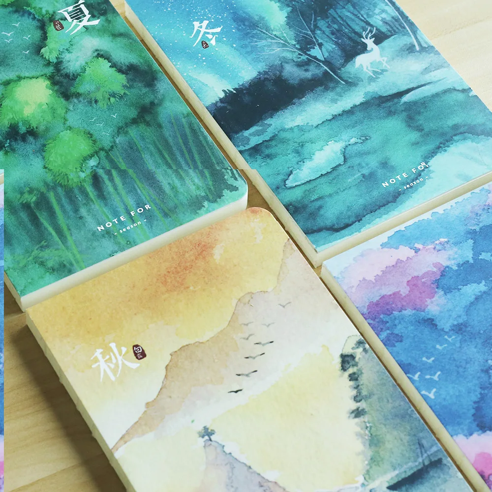 

NOTE FOR Four Seasons A5 Japanese Vintage Painting Notebook 100G Paper Blank Pages Notebook Sketchbook DIY Diary Gift