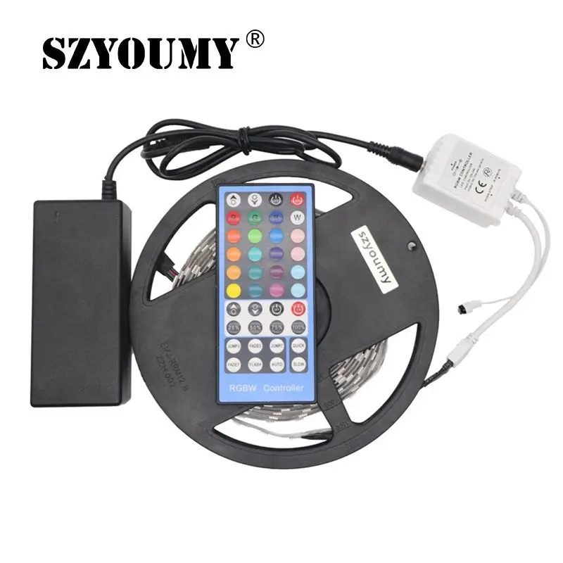 SZYOUMY 5 комплектов Светодиодная лента SMD5050 RGBW RGBWW DC 12V 60Led/M Гибкая полоса света с 40