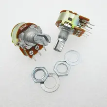 5PCS/LOT Dual Stereo Potentiometer Pot B100K 100K Linear shaft 15mm 6Pin WH148 Ohm R Amplifier High Quality