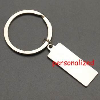 

32*12 personalized keychain bright Stainless Steel keyring bag charm for friends / girlfriend / boyfriend / husband / wife gift
