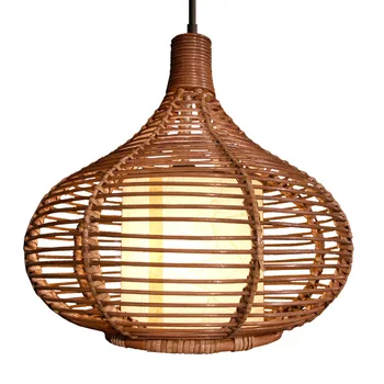 

New Modern Rattan Pendant Light Study Dining Room Pendant lamp Southeast Asia Stylish Restaurant Pedant Lighting