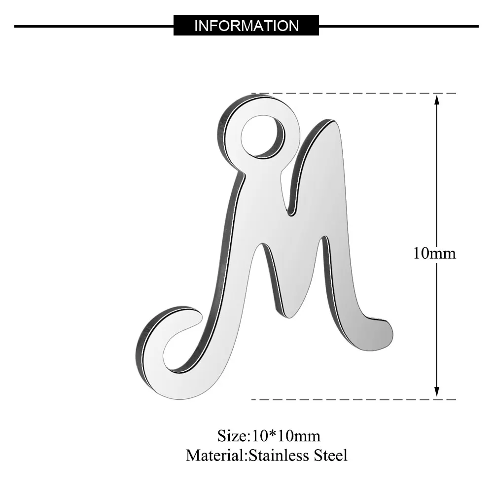 10 шт./лот нержавеющая сталь Алфавит амулеты Vnistar лазерная резка Начальная DIY Изготовление, поиск ювелирных изделий амулеты - Окраска металла: M