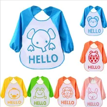 Детский нагрудник с рисунком из мультфильма, 1 шт., мягкий водонепроницаемый нагрудник, детский халат с длинными рукавами, фартук