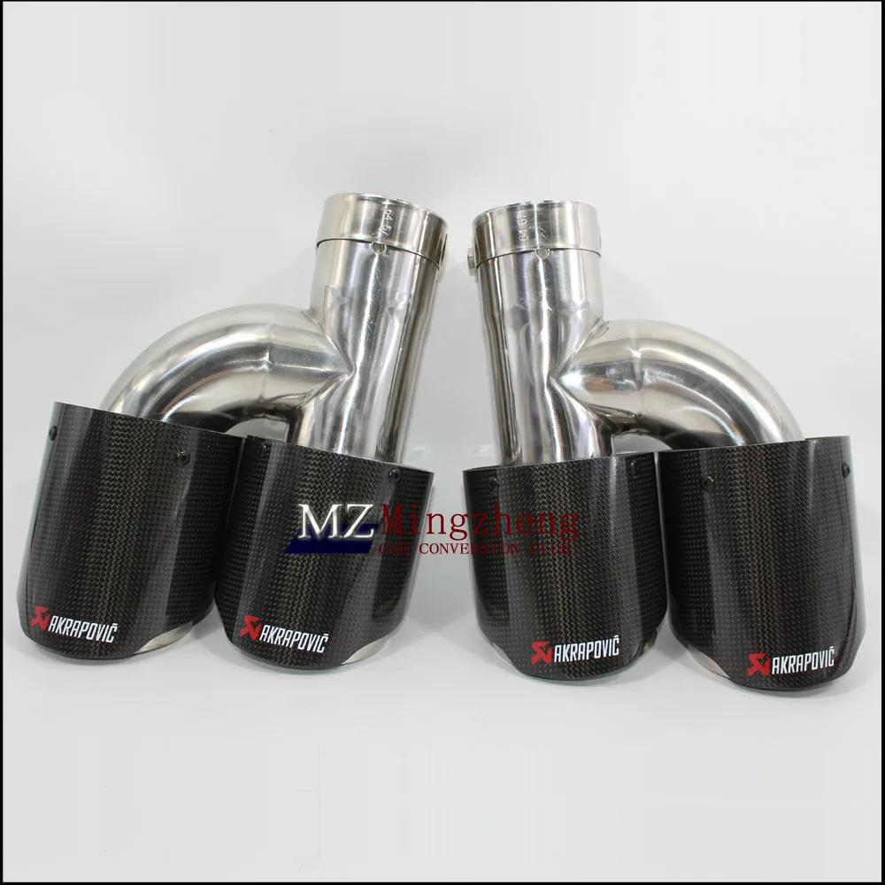 

Car exhaust pipe Akrapovic carbon fiber Exhausts Tips for BMW BENZ AUDI V W Exhaust Dual Muffler Pipes Tail Tips Left and right