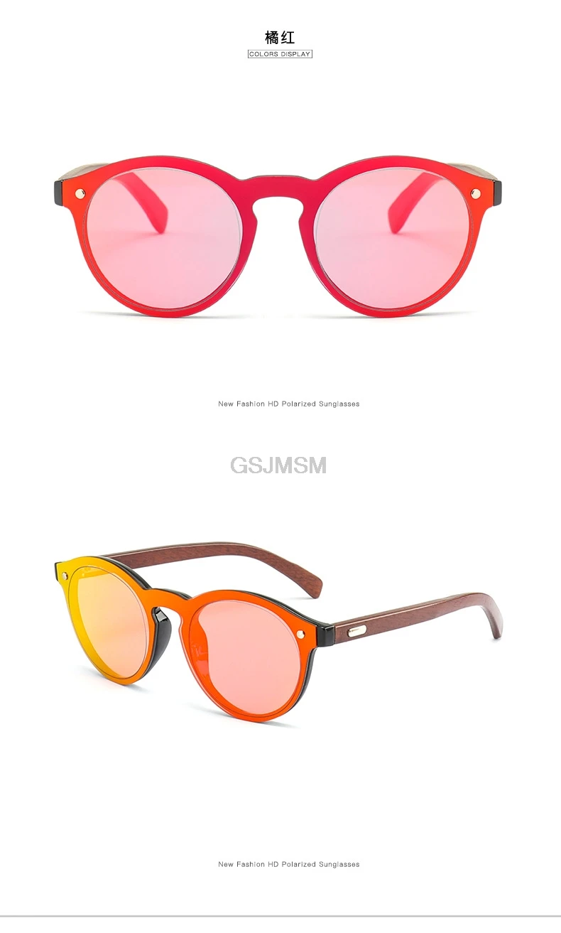 Polarized Sunglasses Men Bamboo Driving Sun Glasses Shades Women Wood Leg Half Frame Eyewear