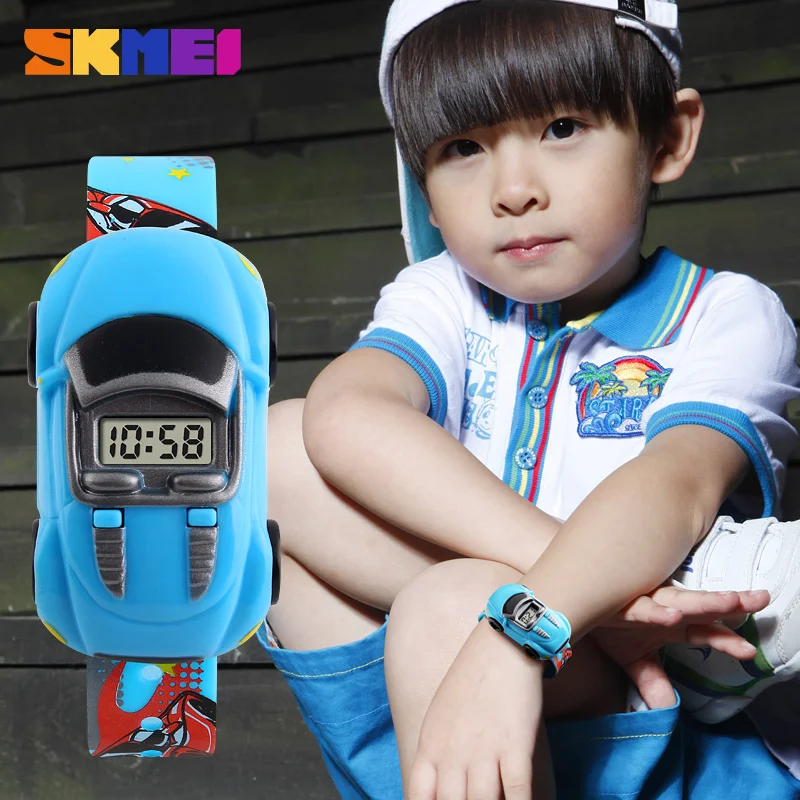 SKMEI-Reloj de gran oferta para niños, relojes deportivos de estilo de coche de dibujos animados, reloj de pulsera Digital para niños y niñas, regalo infantil 1241
