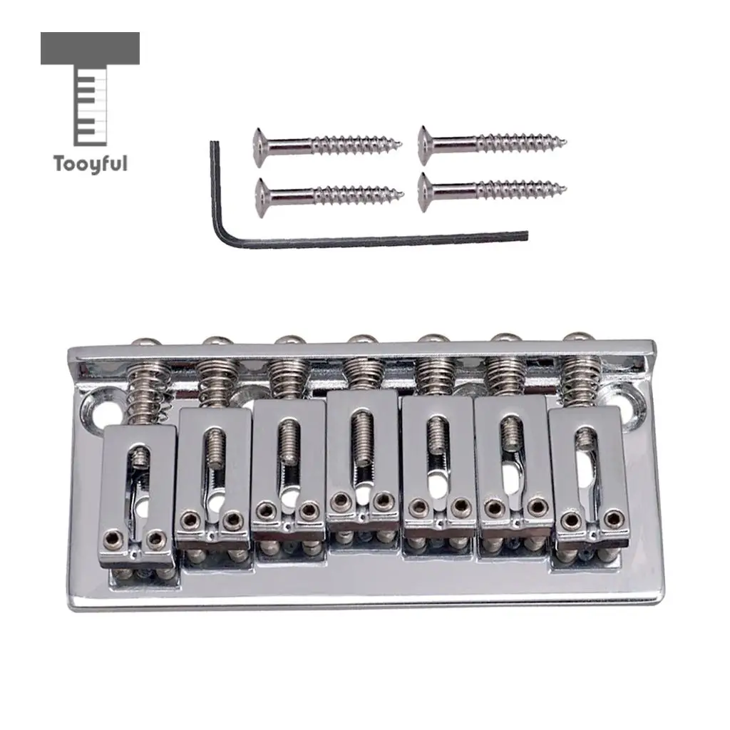 Tooyful 7 String Fixed Type Bridge with Wrench Screws for Electric Guitar Replacement