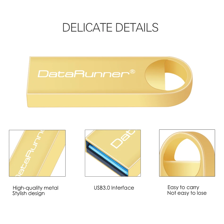 DataRunner High Speed USB Flash Drive Metal Pen Drive 16GB 32GB 64GB 128GB 256GB Pendrives Waterproof 3