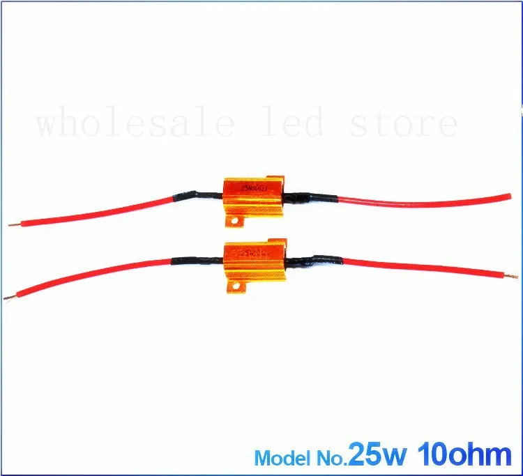 2 шт. 25 Вт 10hm Сопротивление нагрузке для автомобильных поворотов светодиодные лампы противотуманные лампы Кан-бас туман сопротивление света Led сопротивление парковки tk