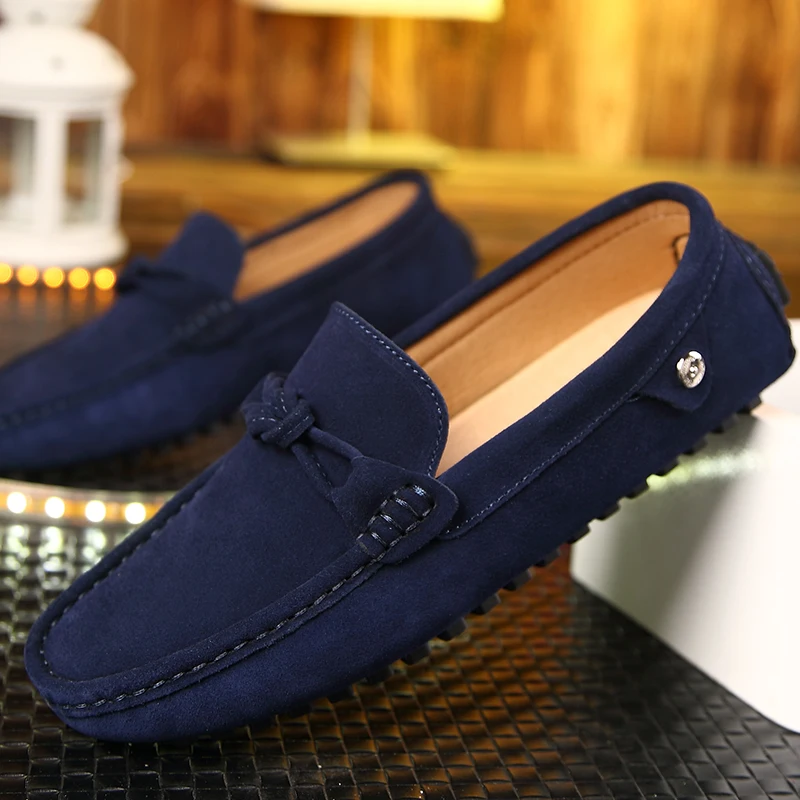Loveontop 2019 New Men Loafers Moccasins Casual Leather Shoes Men's Brown Slip On Driving Shoes Moccasins For Man comfort