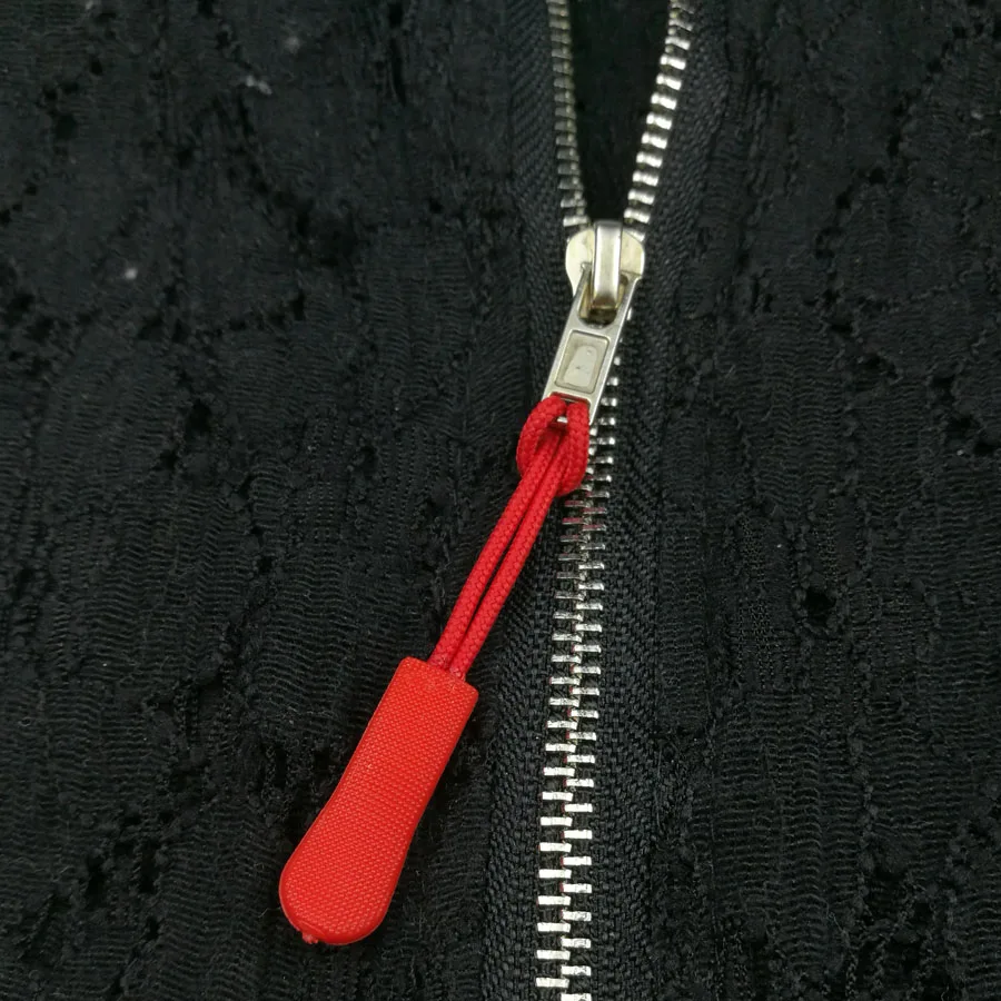 6Pcs Zipper Pull Puller End Fit Rope Tag Fixer Zip Cord Tab Replacement Clip slider Buckle Rope 15 Color