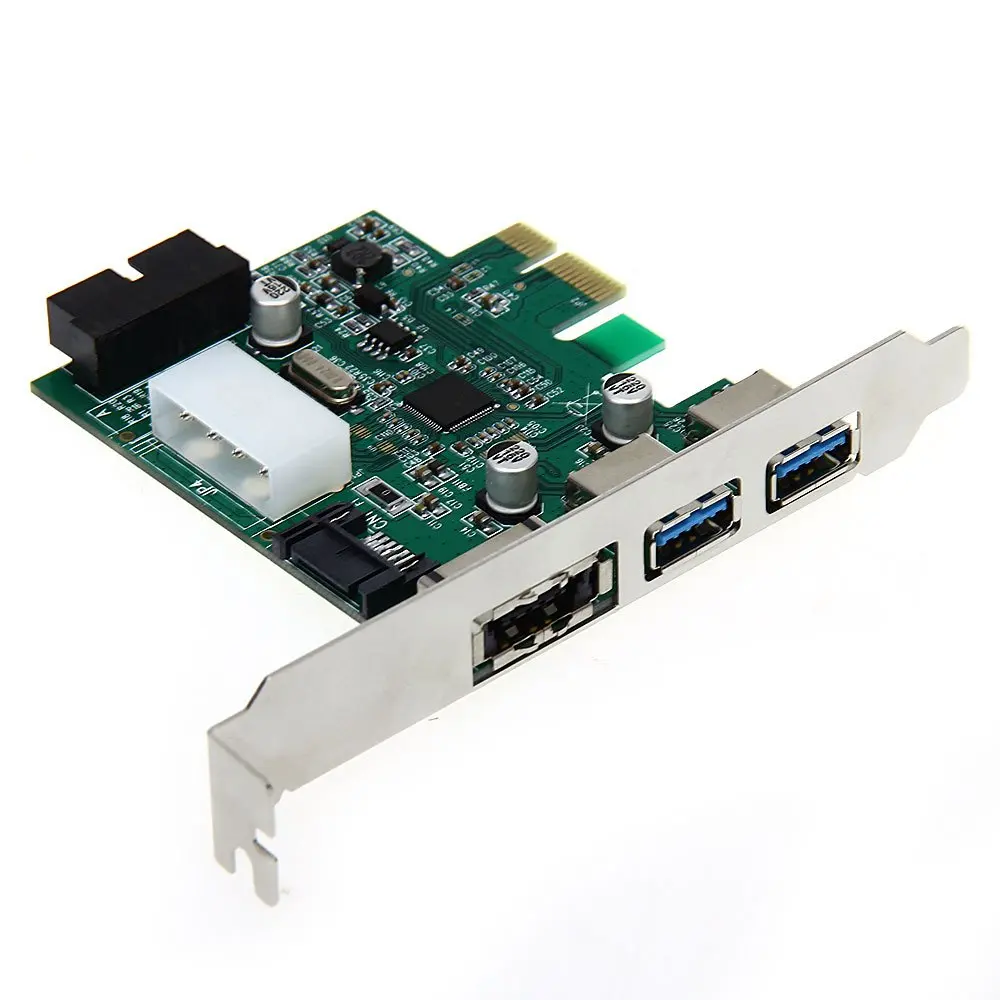 

Desktop 3 Port USB 3.0 20 Pin Power ESATA PCI Express Adapter Controller Card