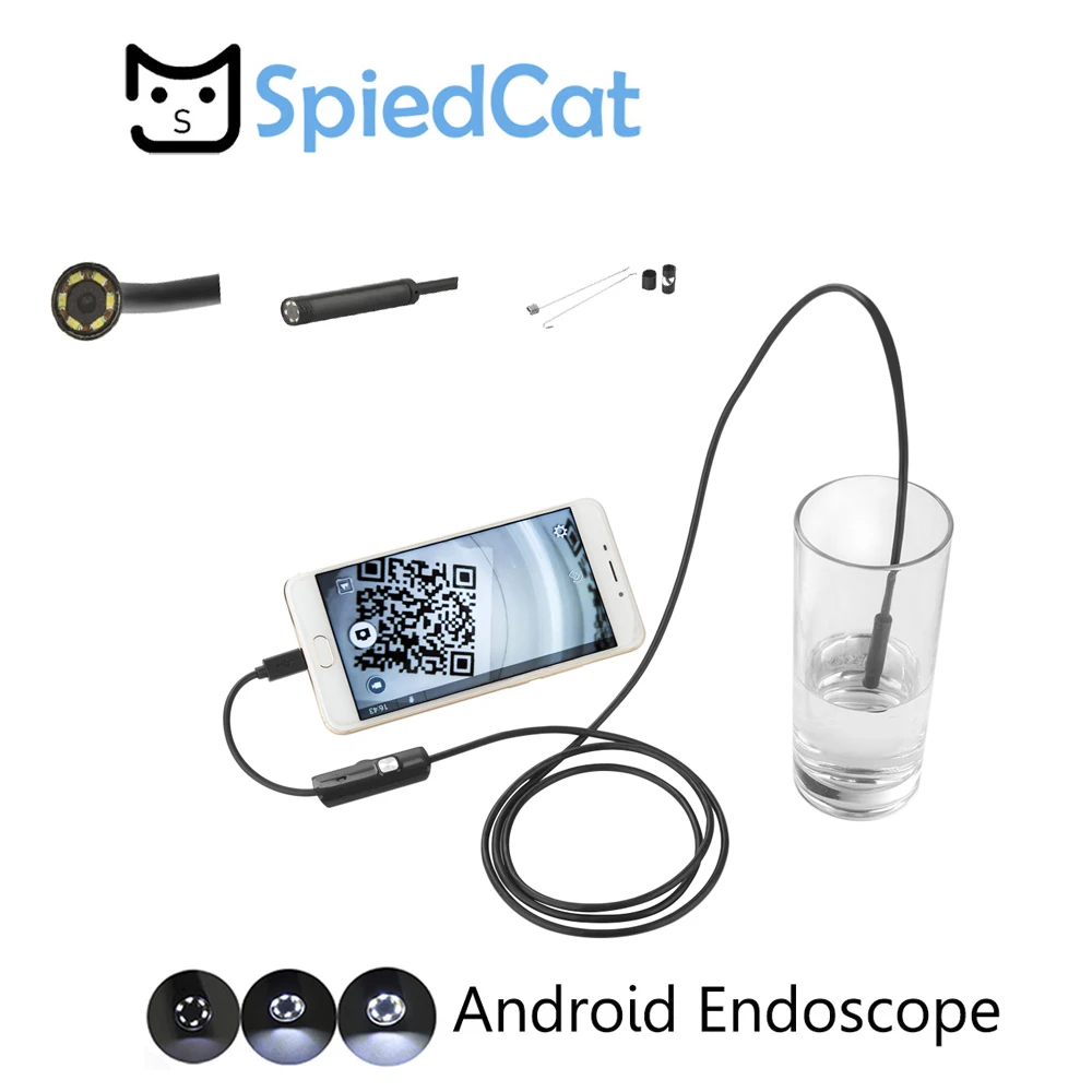 Мини-объектив SPIED CAT 7 мм Android OTG USB эндоскоп для осмотра змеиной трубы Android USB камера-бороскоп