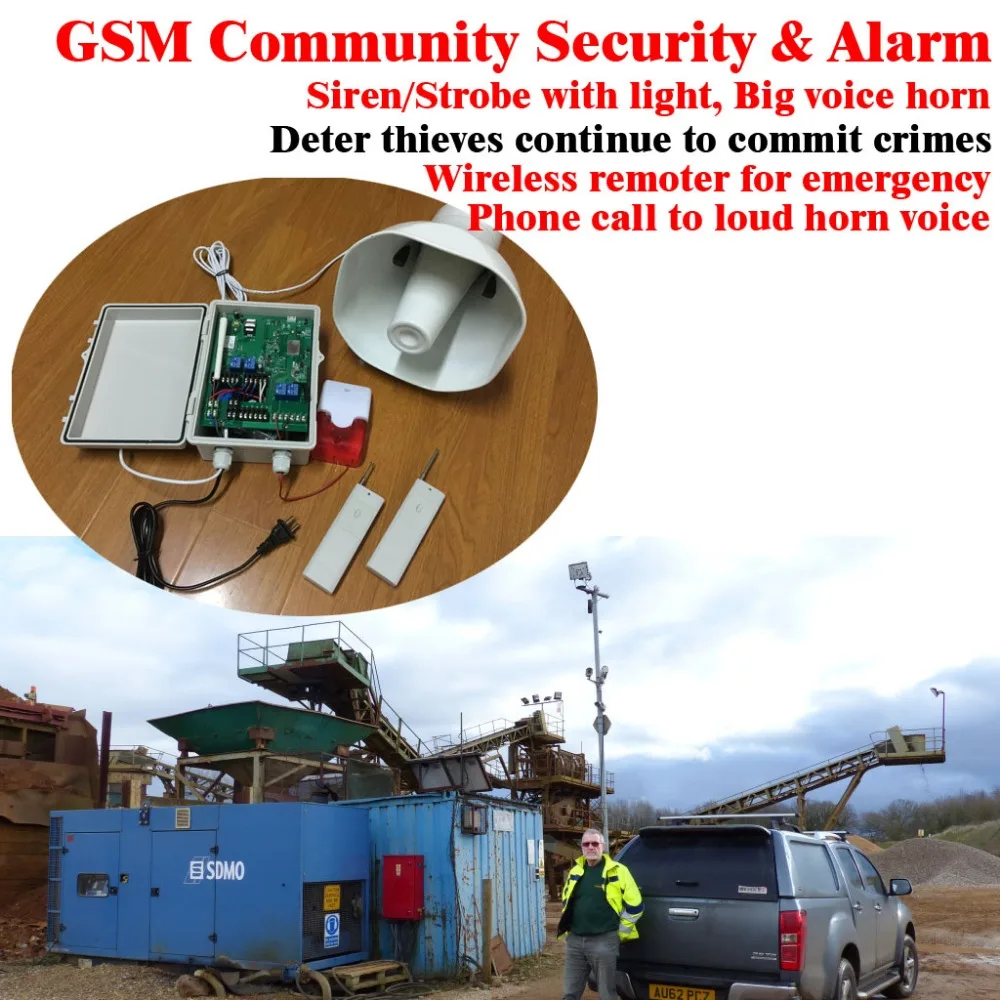 GSM-HORN GSM района сообщества сигнализации SMS рог и сирена стробоскоп с подсветкой