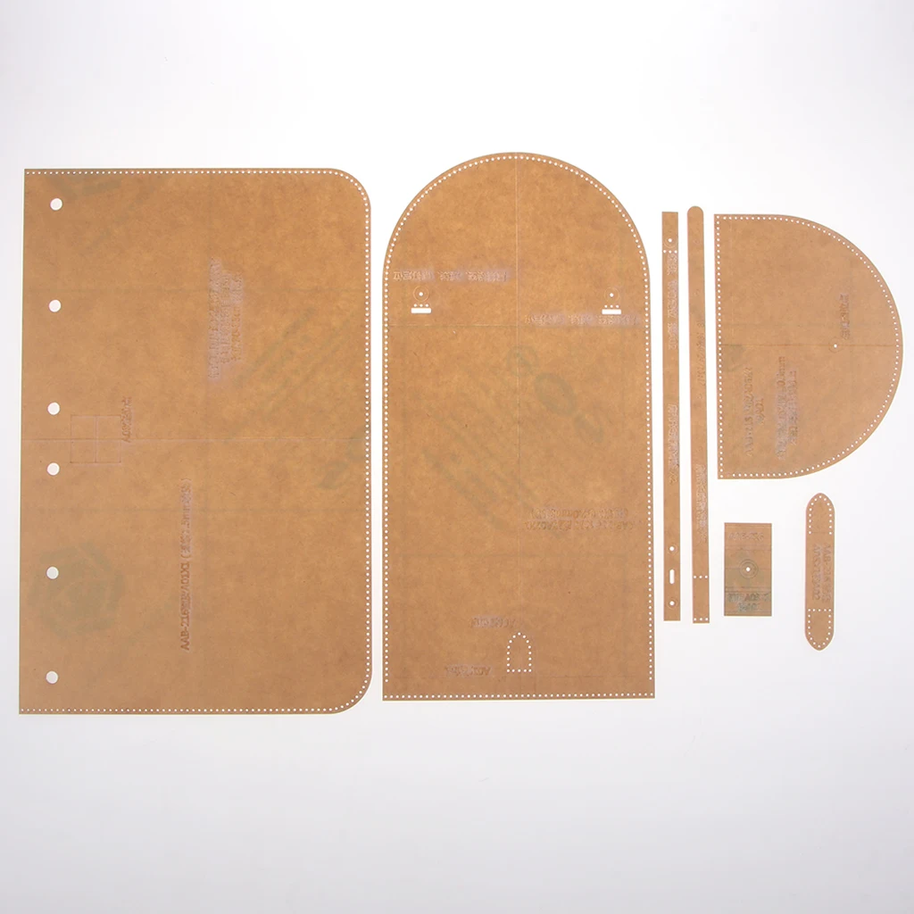 7 Pieces/Set Leathercraft Shoulder Bag Backpack Transparent Acrylic Template Stencils