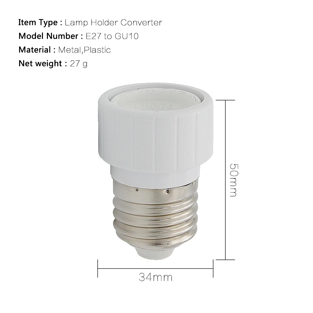 1 шт. E27 для GU10 огнеупорные Материал держатели-преобразователи для ламп гнездо адаптера патрон для лампочки