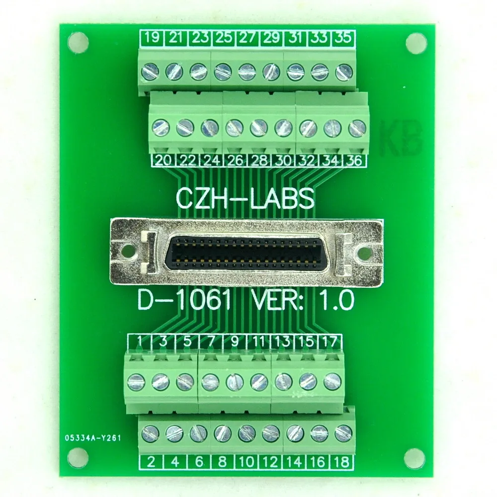 

36-pin 0.05" Mini D Ribbon/MDR Female Breakout Board, SCSI, Terminal Module.