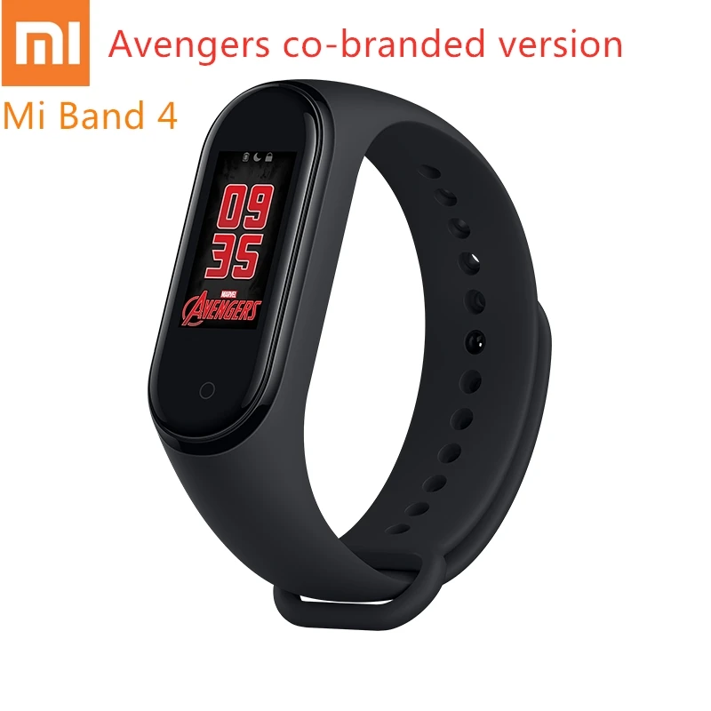 Новейший Xiaomi mi группа 4 Мстители официальное издание Смарт mi Band 4 Мститель браслет Bluetooth 5,0 сердечного ритма фитнес - Цвет: Marvel Co-branded