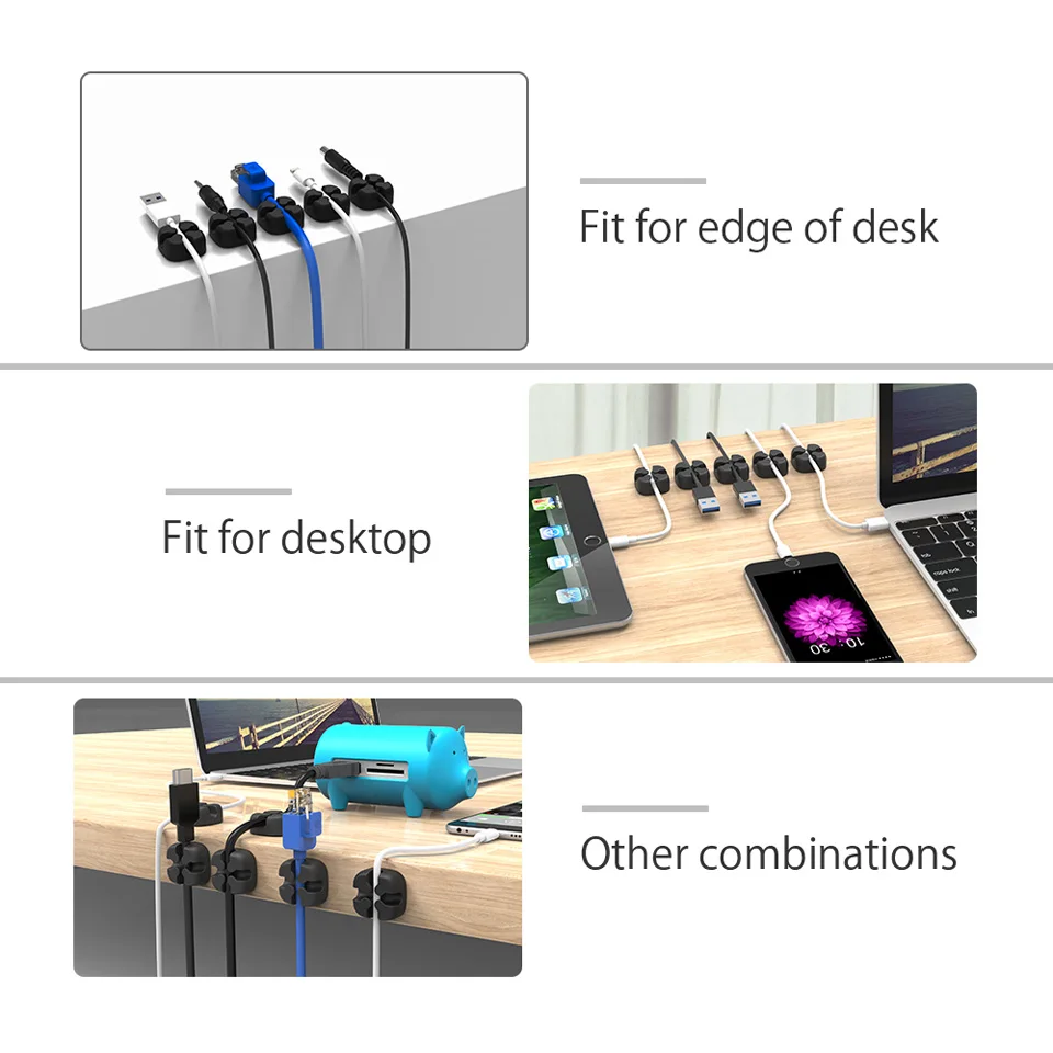 NTONPOWER CMS 10pcs Soft Silicone Cable Winder (13)