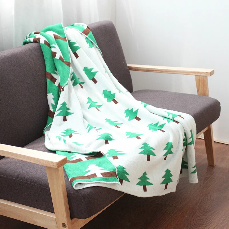 Cotton Pine Nap Blanket Home Christmas Tree Carpet Cloak Decorative
