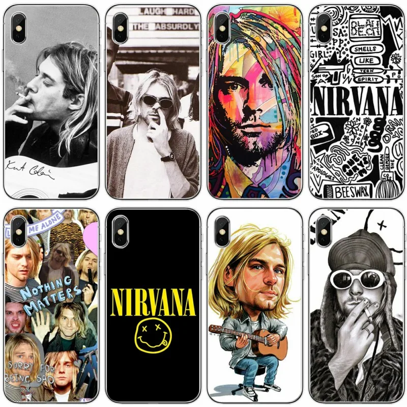 Мягкий силиконовый чехол Nirvana для сотового телефона Курта Кобейна iPhone 6 6plus 7 8plus 5 5S