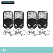 HOMSECUR 4Pcs A4 4CH Remote Control Keyfob For Our 433MHz Alarm System