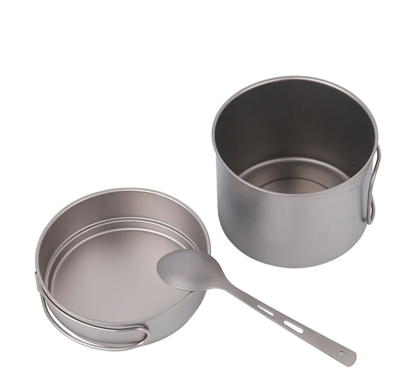 Panela ao ar Panelas de Titânio ml e 350 Pan com Dobradura Tiartisan Livre Portátil Camping Pote Acampamento Conjunto 900 ml Pot Fry Punho Ta8326 15 Esporte e Lazer