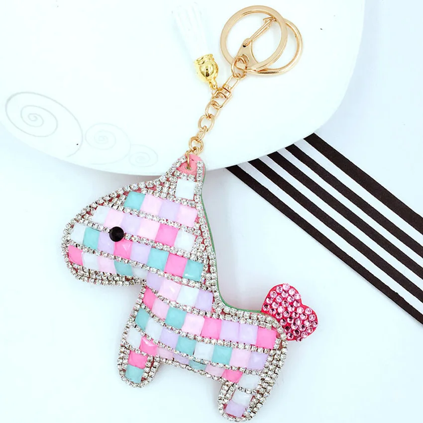 NEW CUTE COLORFUL CRYSTAL FRIENDLY HORSE KEYCHAIN BAG HANDBAG PURSE