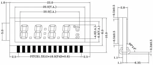 13PIN TN положительный 4-знака после запятой сегмент ЖК-дисплей Панель HT1621 Драйвер IC Подсветка 2,5 V(без HT1621